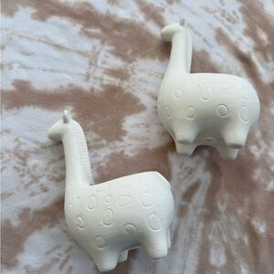 White Ceramic Giraffe Figurines